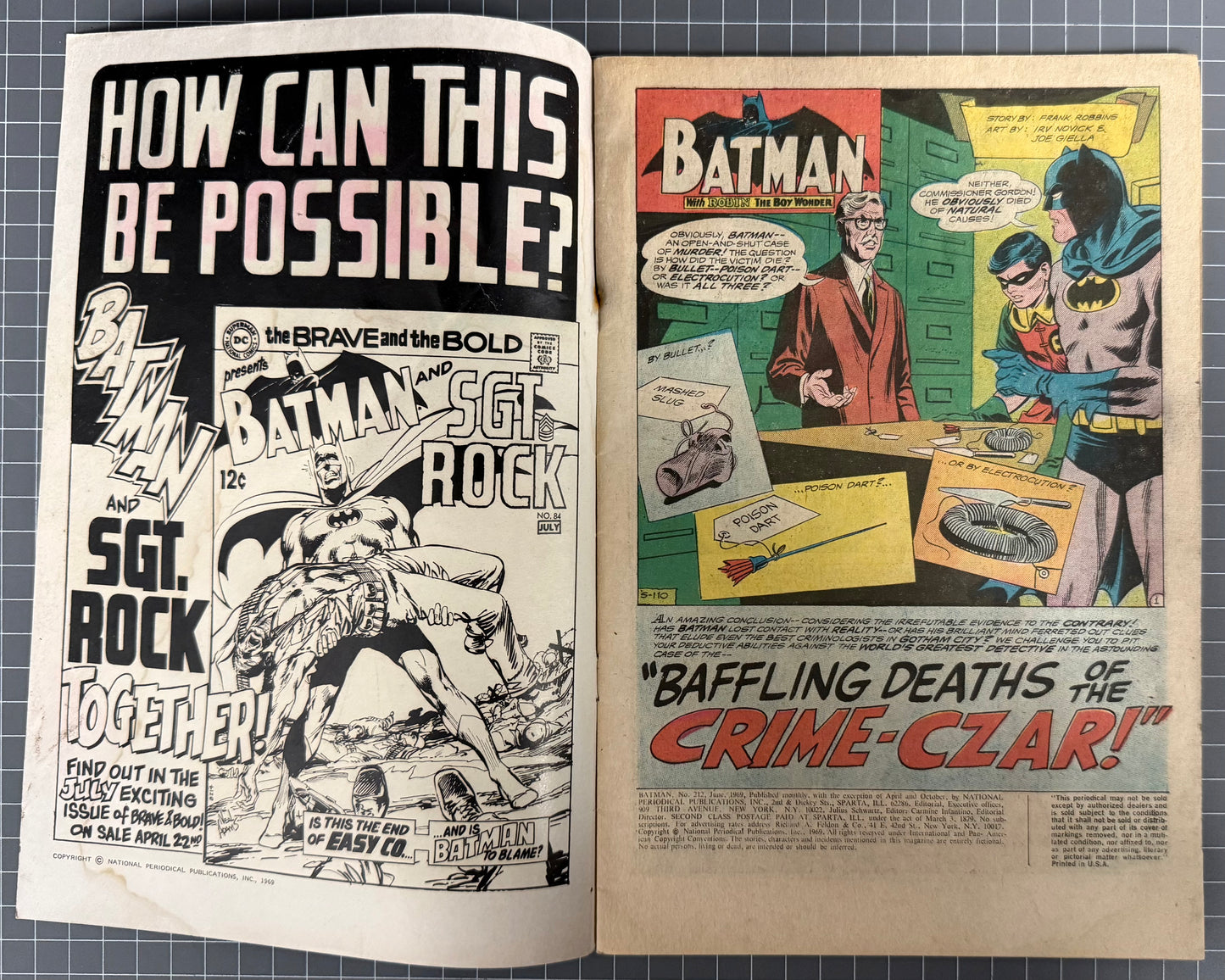 BATMAN #212 [DC COMICS] SILVER AGE 1969 GD