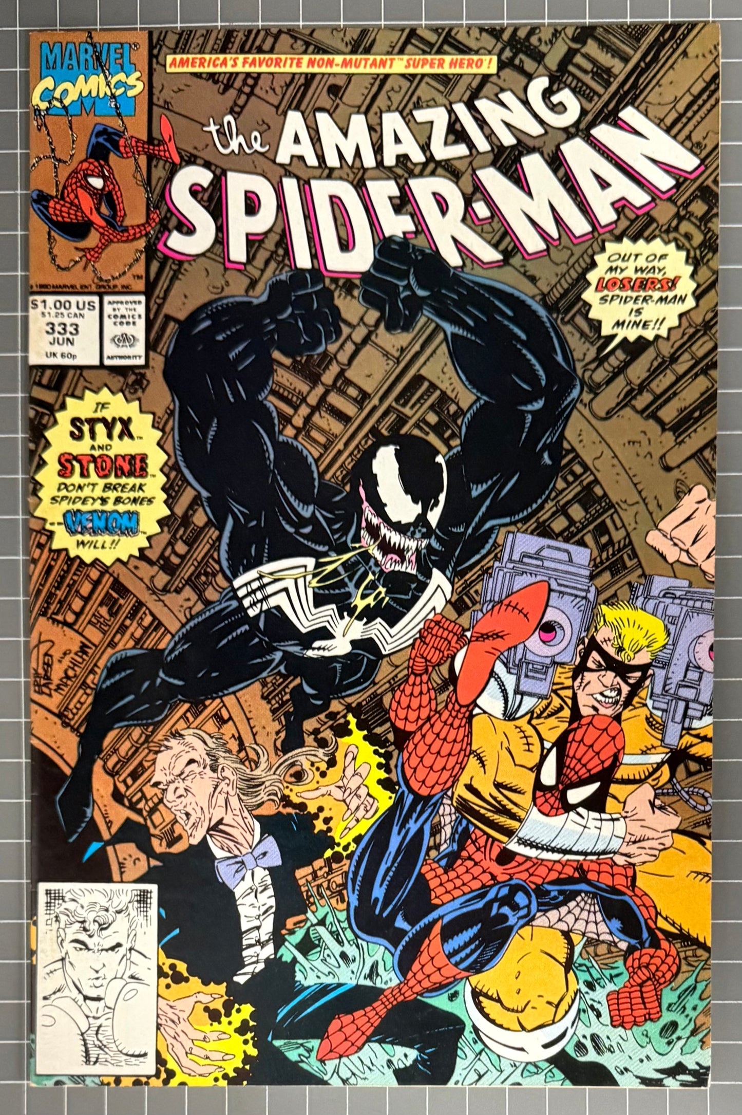 THE AMAZING SPIDER-MAN #333 [MARVEL COMICS] DIRECT 1990 FN