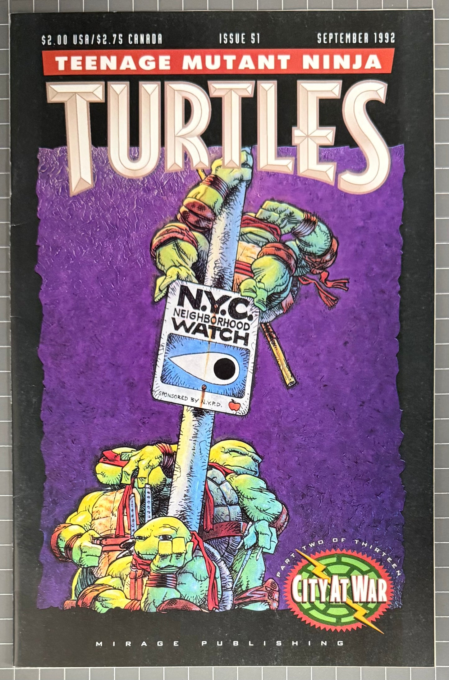 🔑 TEENAGE MUTANT NINJA TURTLES #51 (TMNT) [MIRAGE] COMIC 1992 FN/VF