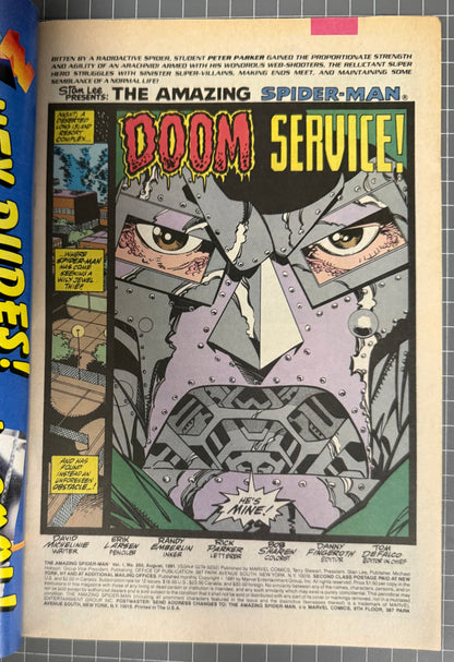 THE AMAZING SPIDER-MAN #350 [MARVEL COMICS] DIRECT *GIANT-SIZE* 1991 VG+