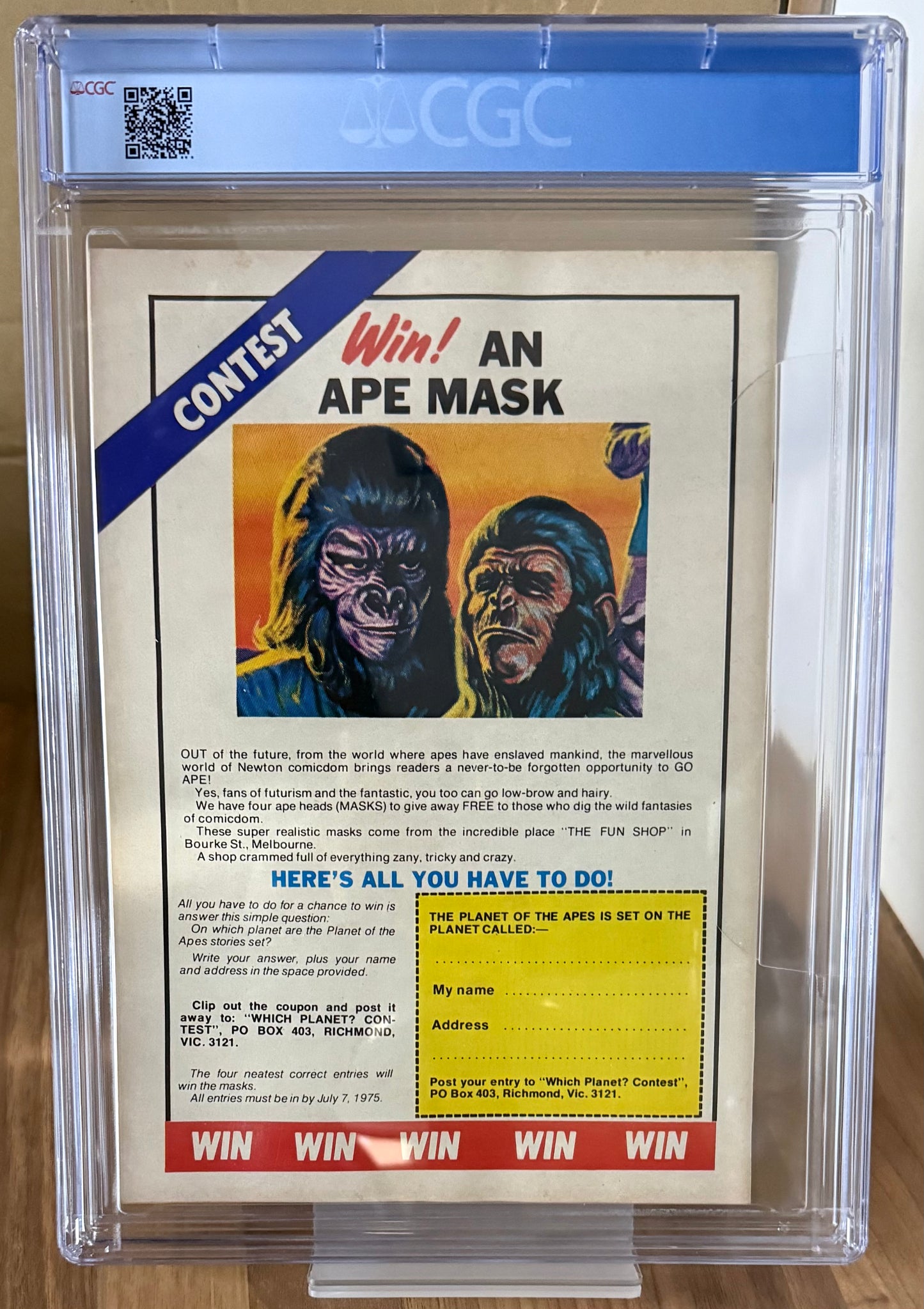 PLANET OF THE APES #2 CGC 8.5 + POSTER [NEWTON COMICS] AUSTRALIAN MARVEL 1975