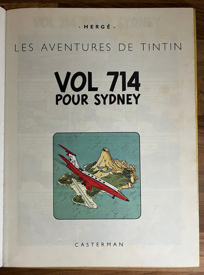 Les Aventures de Tintin: Vol 714 Pour Sydney HC. 1st Ed. 1968 Casterman "RARE"
