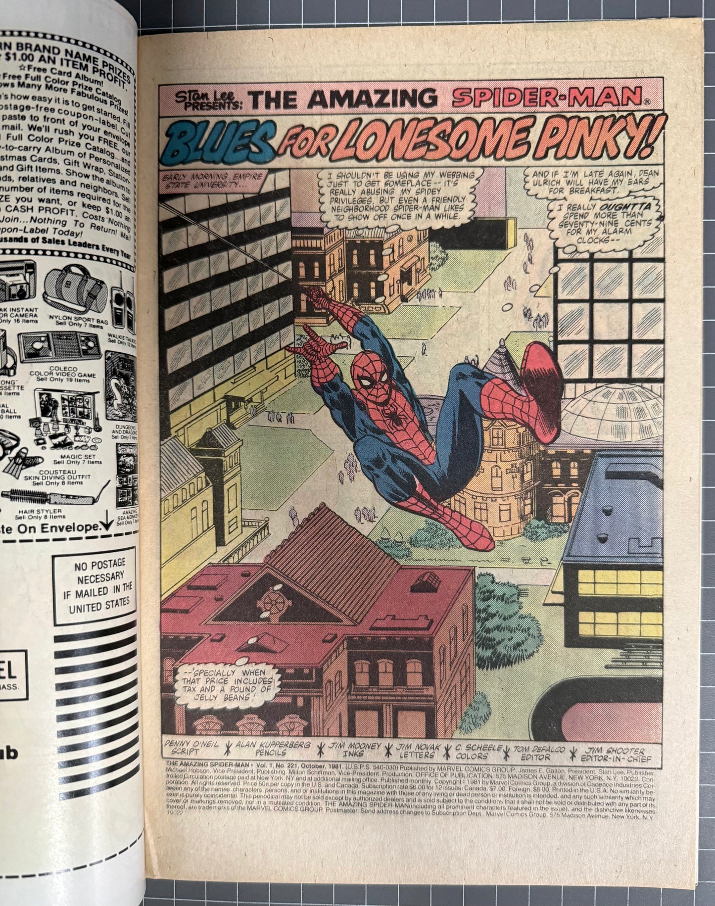 THE AMAZING SPIDER-MAN #221 [MARVEL COMICS] DIRECT 1981 FN/VF