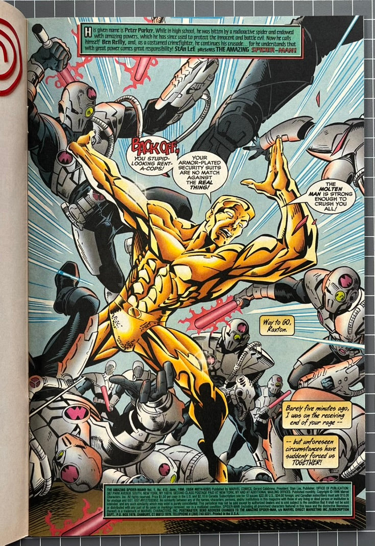 THE AMAZING SPIDER-MAN #412 [MARVEL COMICS] DIRECT 1996 VF