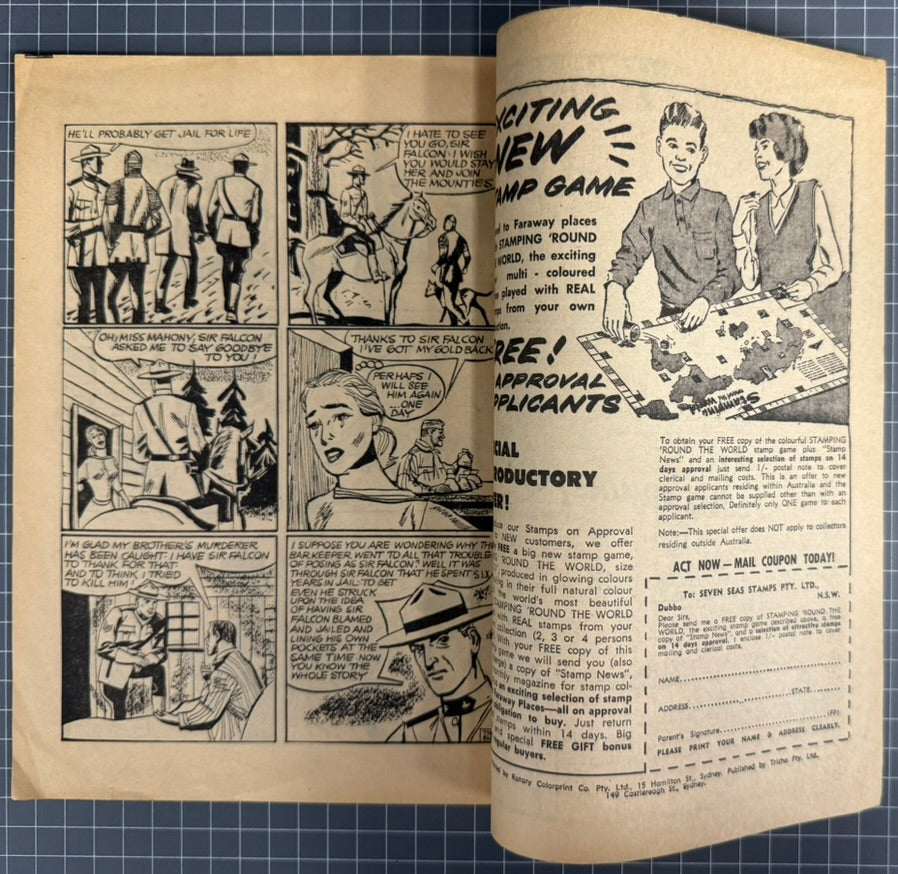 SIR FALCON #55 [TRICHO PUBLICATIONS] AUSTRALIAN PRE-DECIMAL COMIC 1963