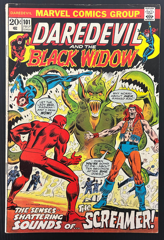 🔑 DAREDEVIL #101 [MARVEL COMICS] DIRECT *1ST APP. ANGAR* 1973 VG/FN