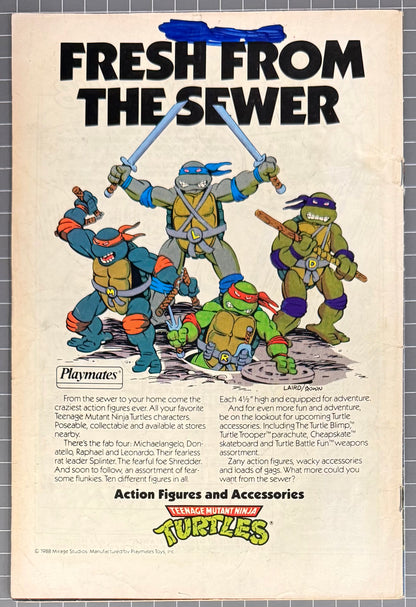 🔑 TEENAGE MUTANT NINJA TURTLES ADVENTURES #1 [ARCHIE] 3RD PRINT COMIC 1989 GD/VG