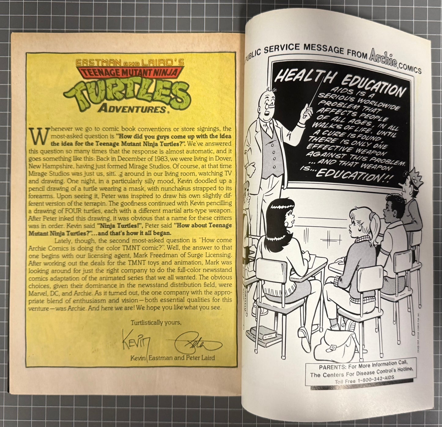 🔑 TEENAGE MUTANT NINJA TURTLES ADVENTURES #1 [ARCHIE COMICS] *1ST KRANG* 1988 VG/FN