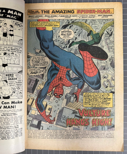 🔑 THE AMAZING SPIDER-MAN #128 [MARVEL COMICS] DIRECT 1974 FN