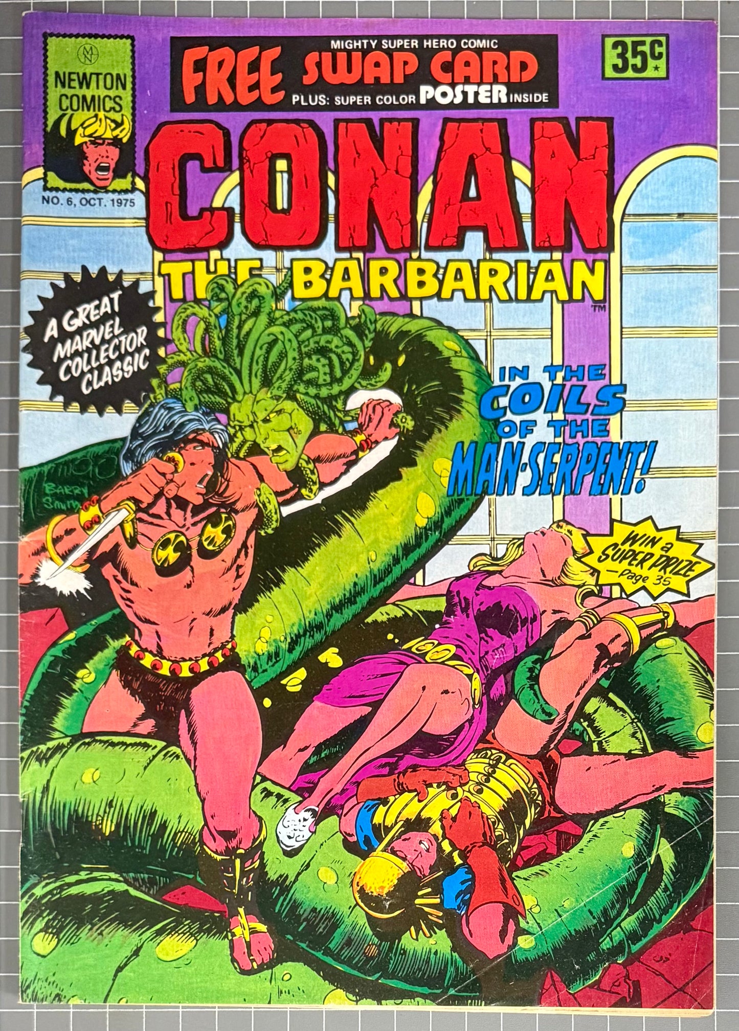 🔑 CONAN THE BARBARIAN #6 + POSTER [NEWTON COMICS] AUSTRALIAN COMIC 1975