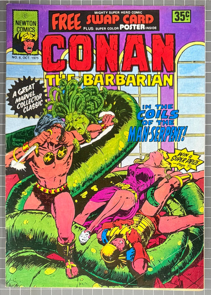 🔑 CONAN THE BARBARIAN #6 + POSTER [NEWTON COMICS] AUSTRALIAN COMIC 1975