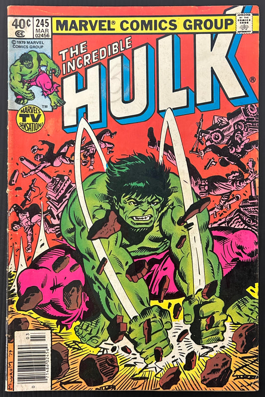 🔑 THE INCREDIBLE HULK #245 [MARVEL COMICS] *1ST APP SUPER MANDRIOD* 1980 VG