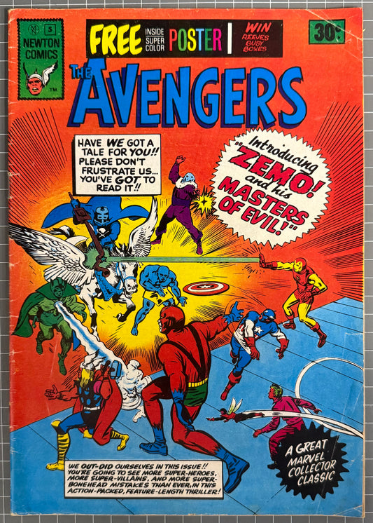 🔑 THE AVENGERS #5 [NEWTON COMICS] *1ST MASTERS OF EVIL* AUSTRALIAN MARVEL 1975