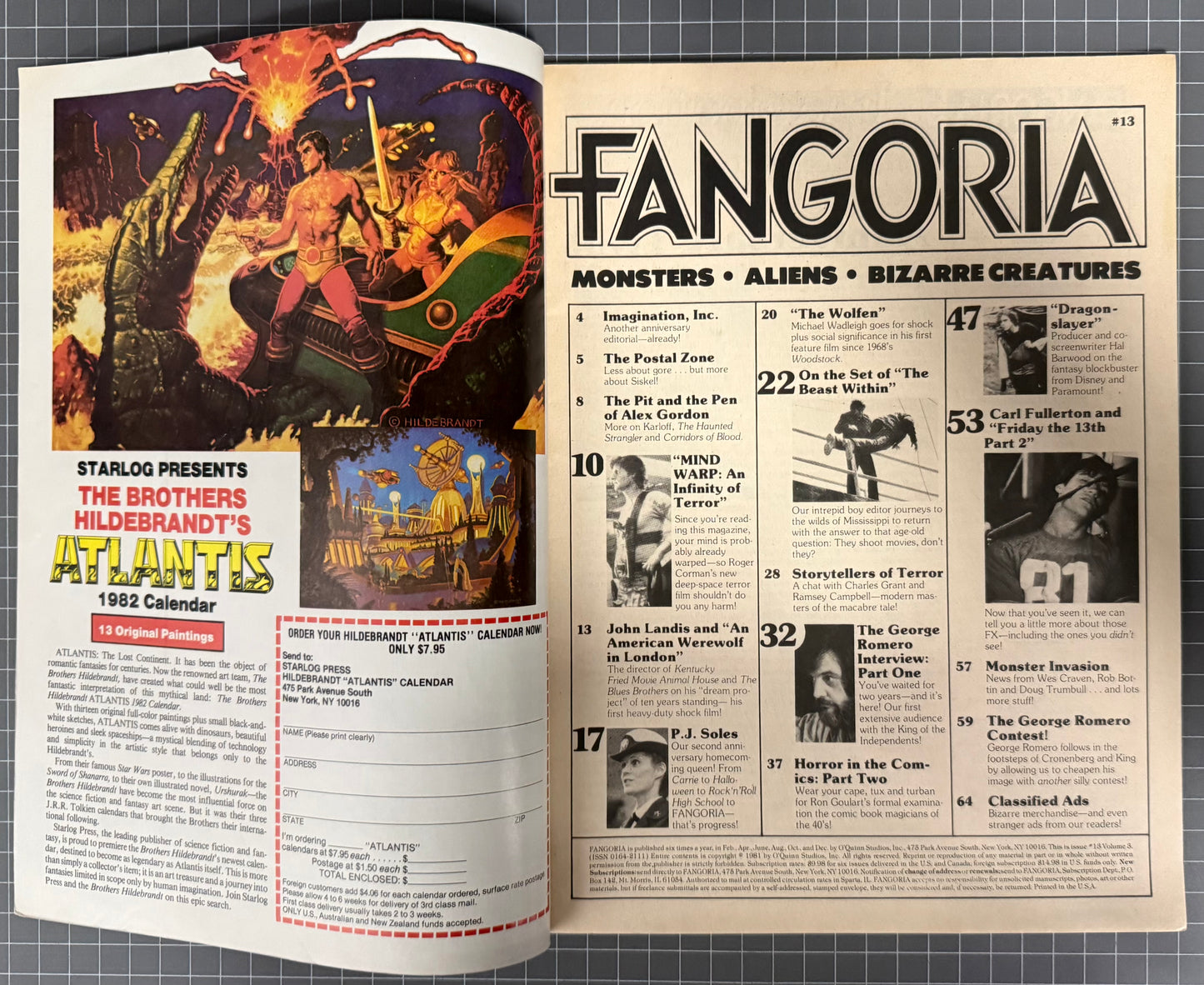 FANGORIA VOL. 1 #13 [O'QUINN STUDIOS] HORROR MAGAZINE 1981 FN