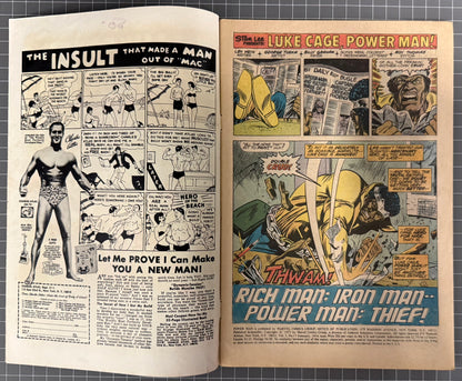 🔑 POWER MAN #17 [MARVEL COMICS] DIRECT *LUKE CAGE BECOMES POWER MAN* 1974 VG