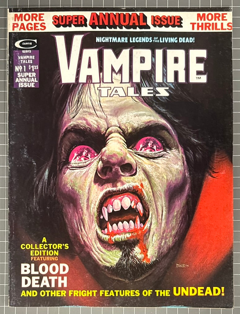 🔑 VAMPIRE TALES ANNUAL #1 [MARVEL] *MORBIUS COVER* HORROR MAGAZINE 1975 FN