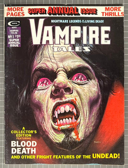 🔑 VAMPIRE TALES ANNUAL #1 [MARVEL] *MORBIUS COVER* HORROR MAGAZINE 1975 FN