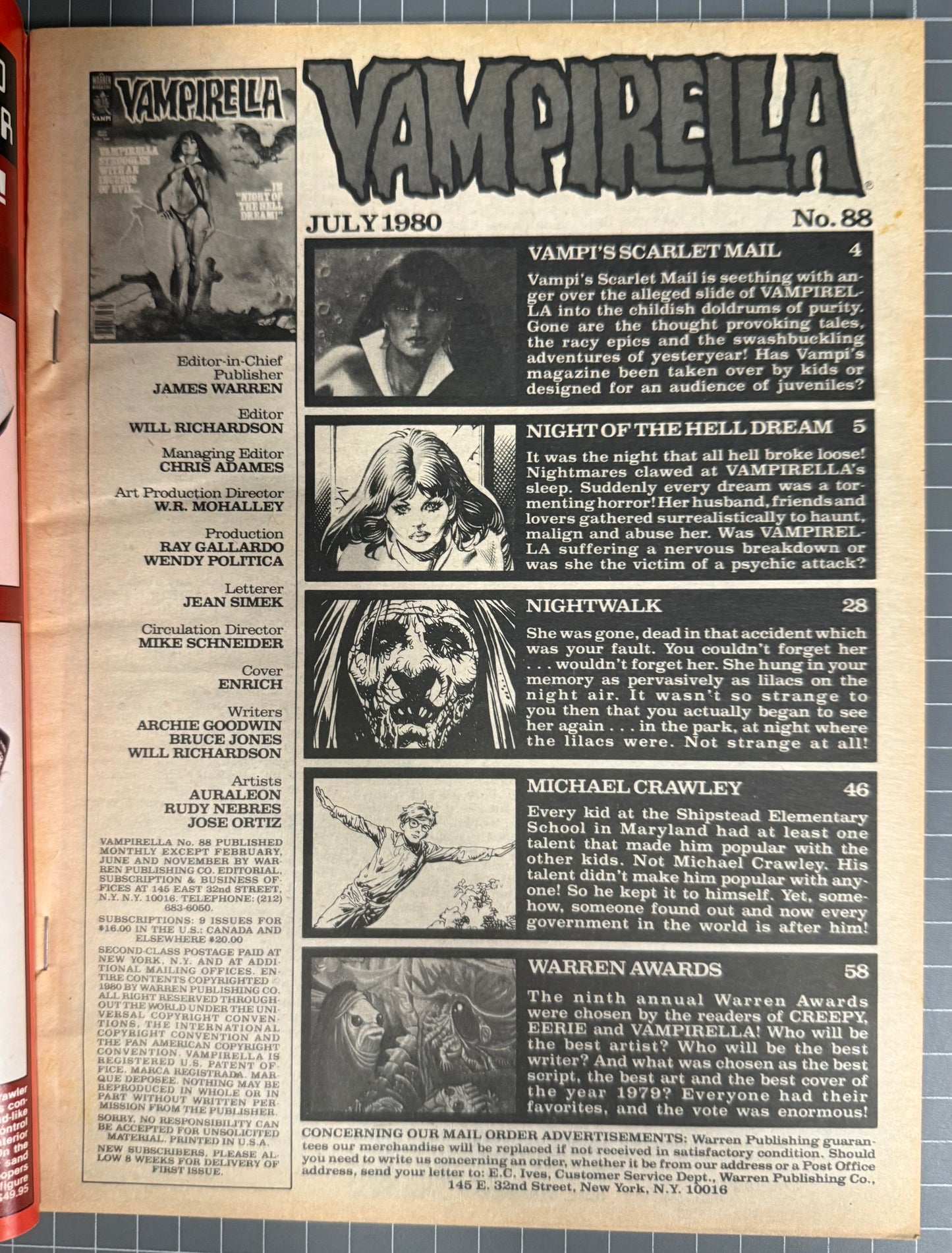VAMPIRELLA #88 [WARREN] HORROR MAGAZINE 1980 FN+