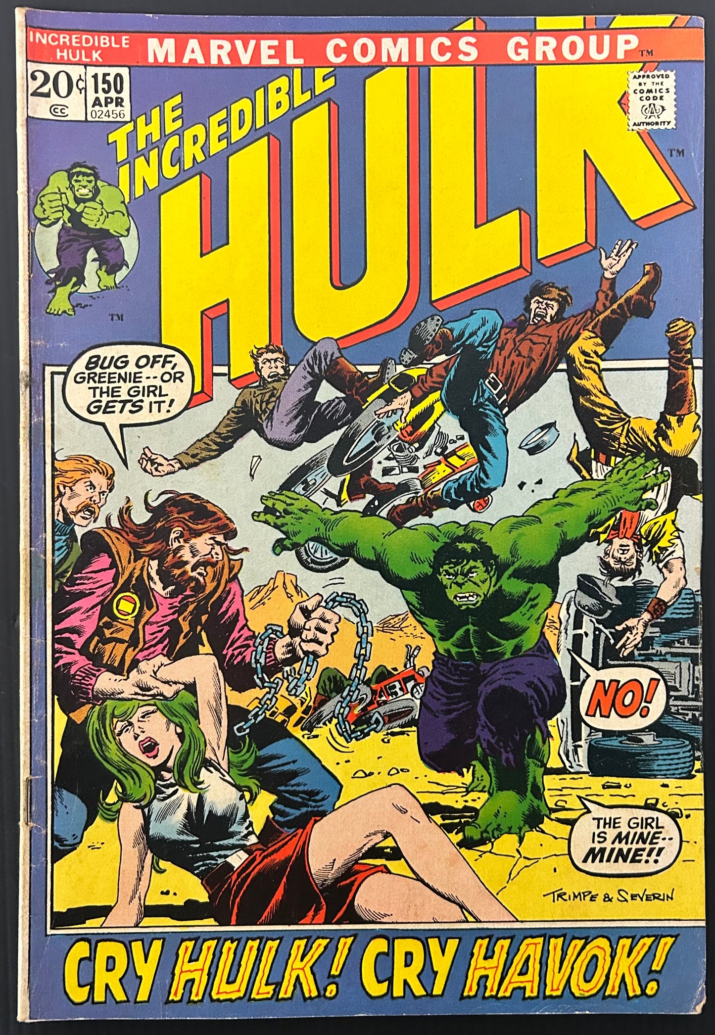 THE INCREDIBLE HULK #150 [MARVEL COMICS] DIRECT 1972 VG+