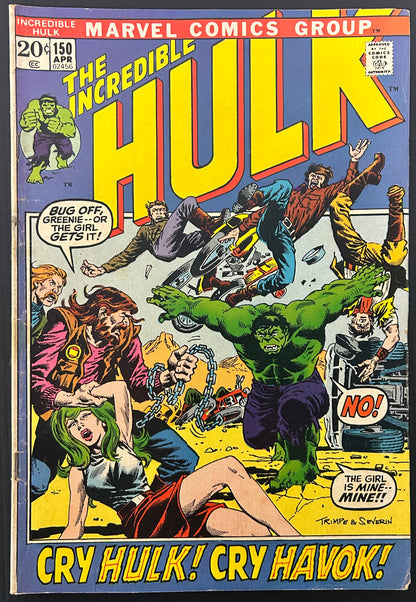 THE INCREDIBLE HULK #150 [MARVEL COMICS] DIRECT 1972 VG+