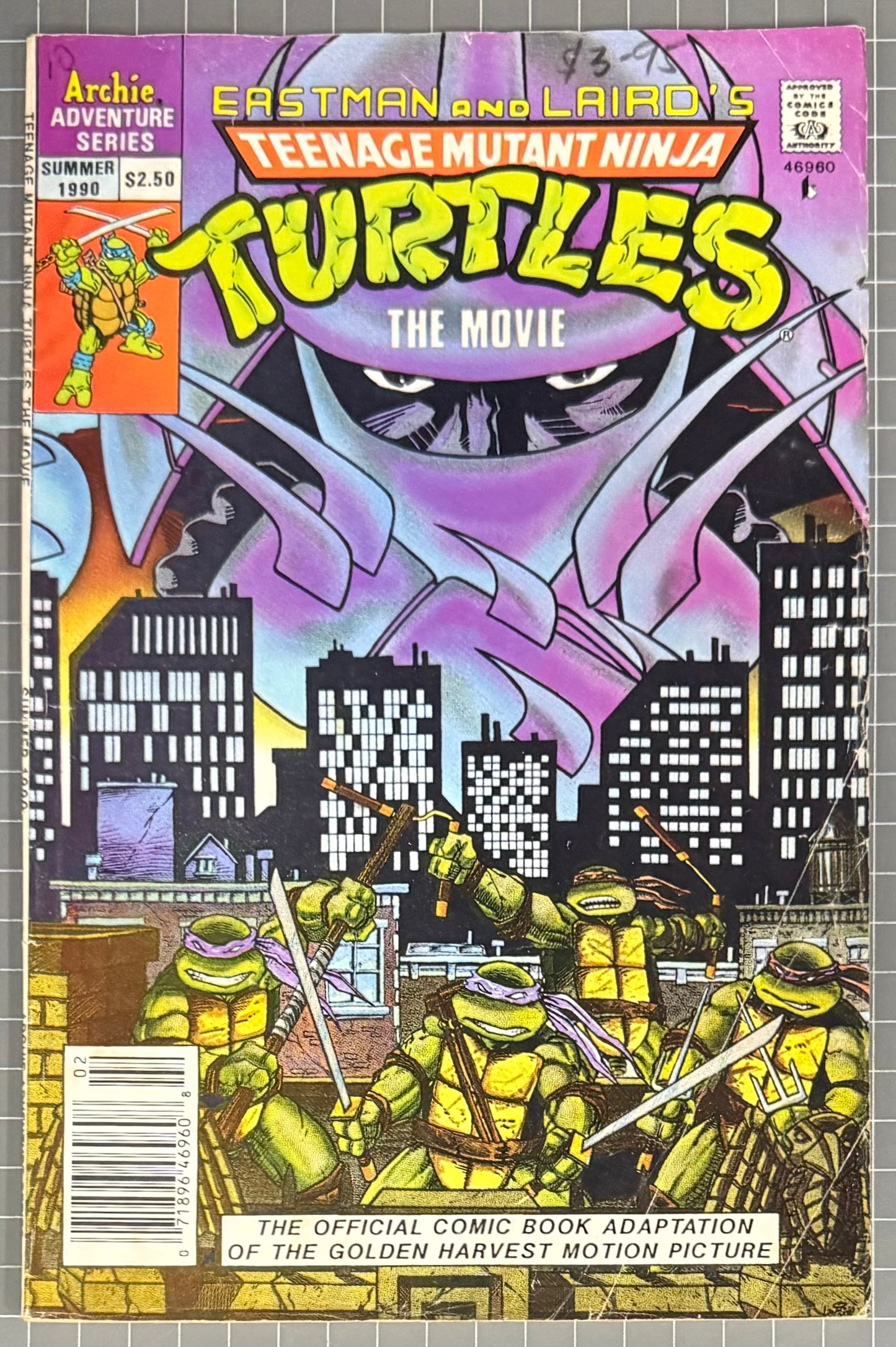 TEENAGE MUTANT NINJA TURTLES ADVENTURES: MOVIE ADAPTATION [ARCHIE] 1990 GD+