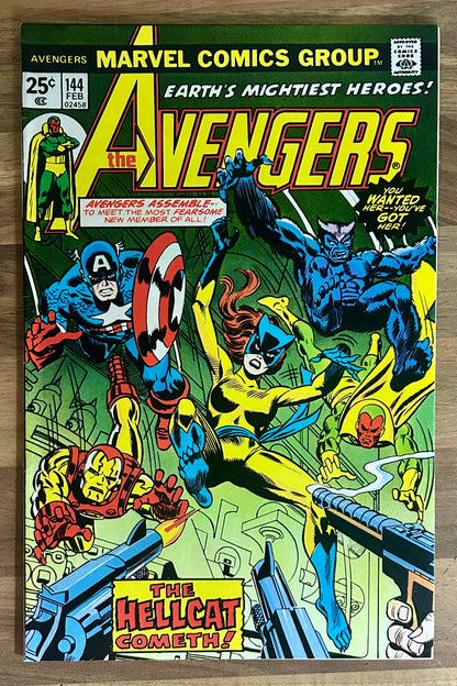 🔑 THE AVENGERS #144 [MARVEL COMICS] *HELLYCAT DEBUTS* 1976