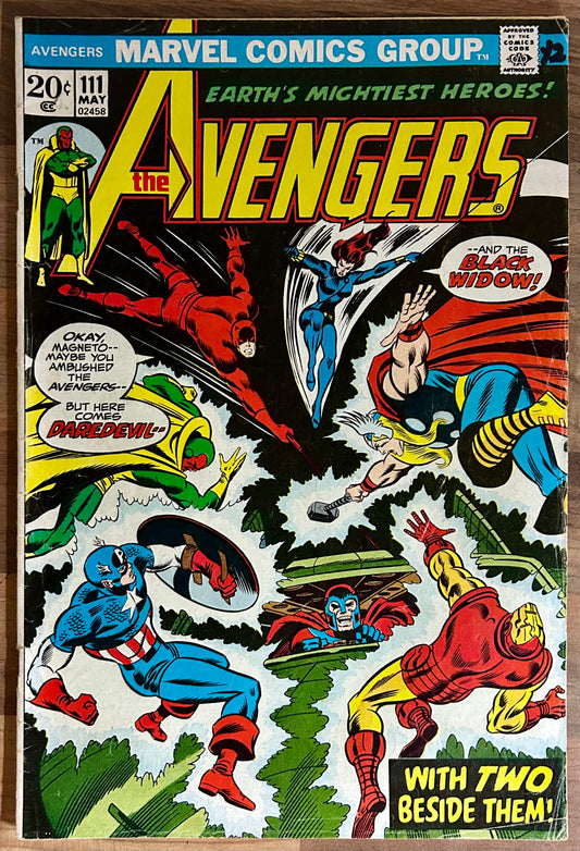 🔑 THE AVENGERS #111 [MARVEL COMICS] *BLACK WIDOW JOINS AVENGERS* 1973 VG/FN