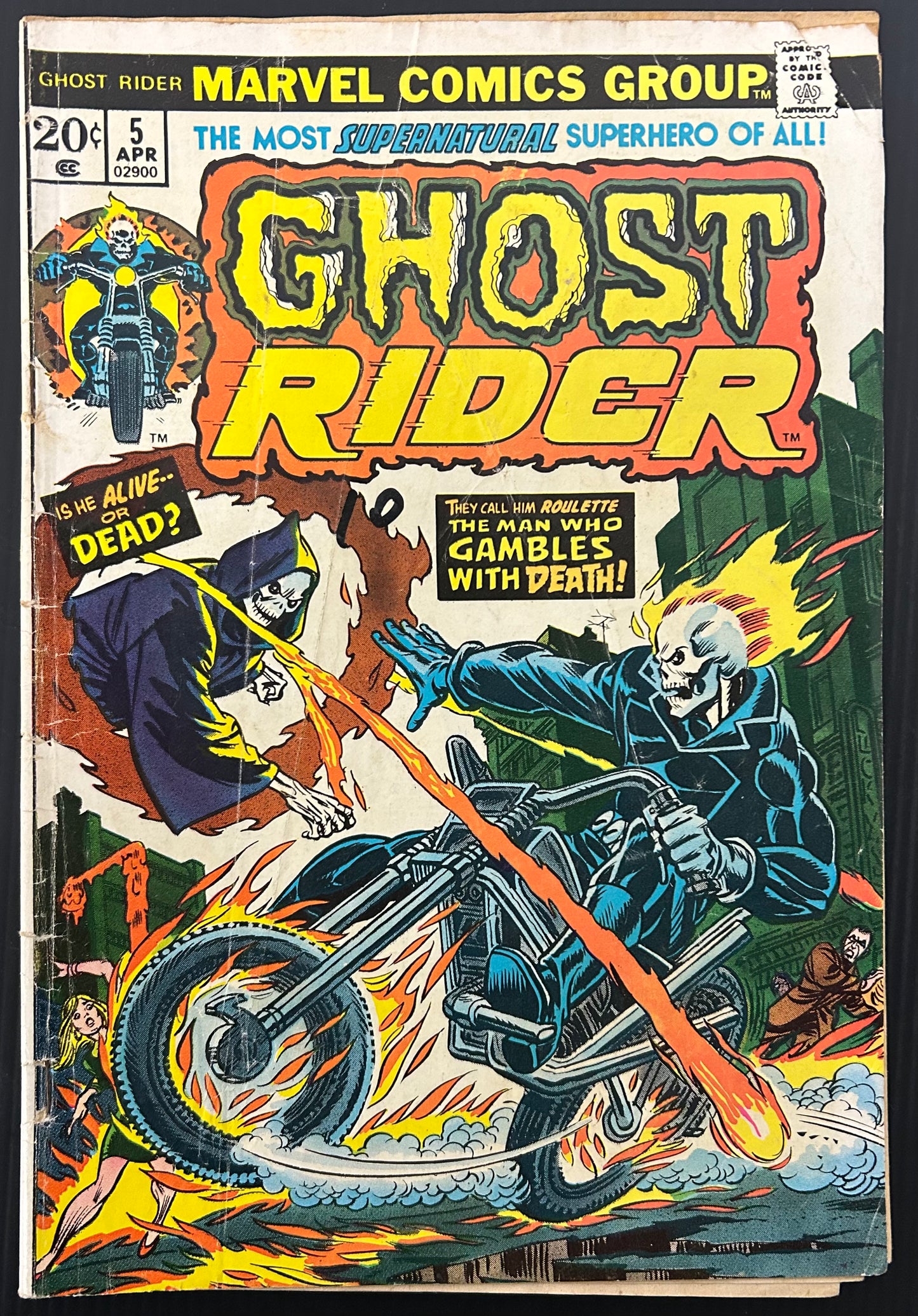 GHOST RIDER #5 [MARVEL COMICS] DIRECT 1974 GD/VG