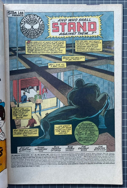 THE AMAZING SPIDER-MAN #284 [MARVEL COMICS] DIRECT 1987 FN/VF