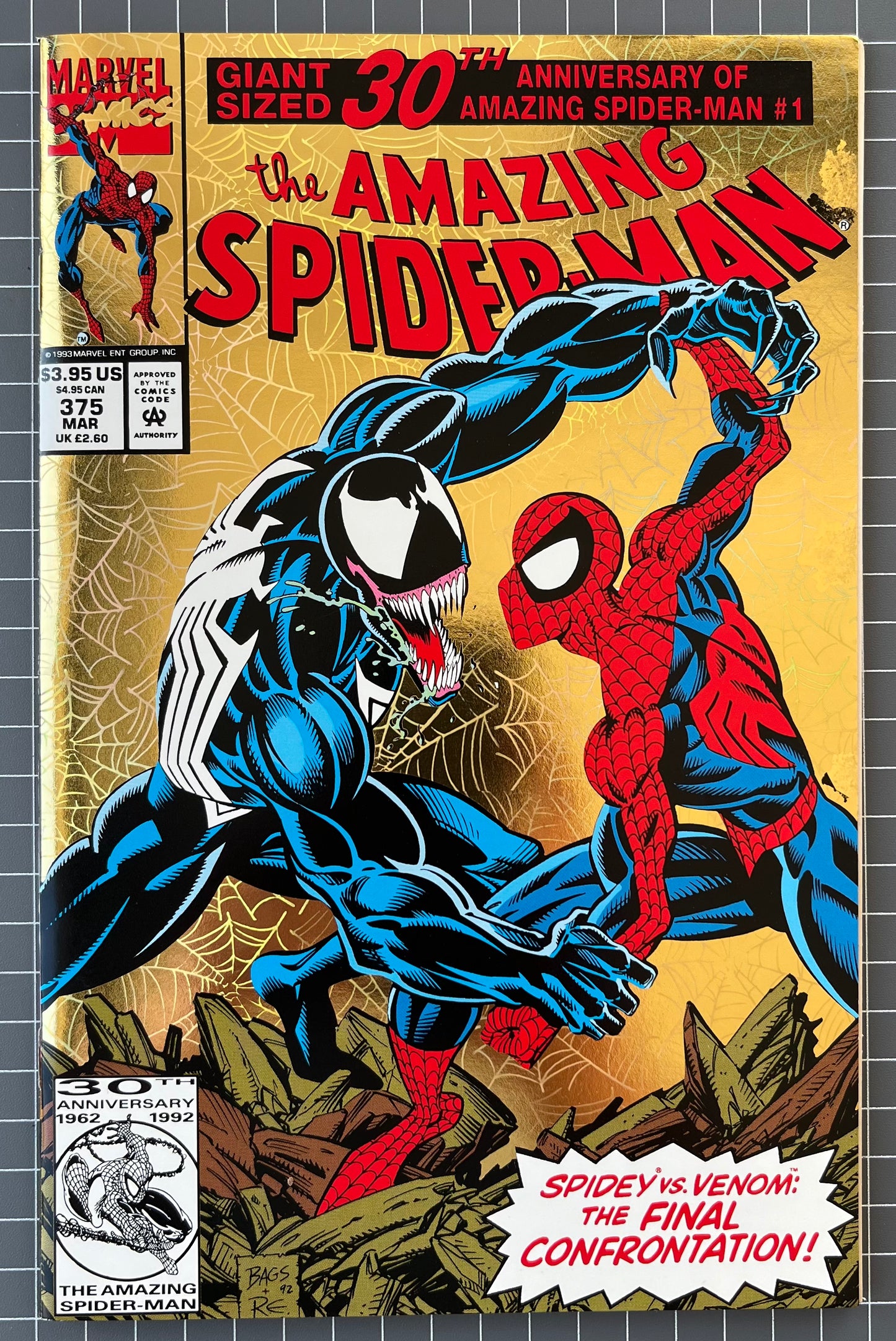 🔑 THE AMAZING SPIDER-MAN #375 [MARVEL COMICS] *1ST APP. ANN WEYING* 1993 VF