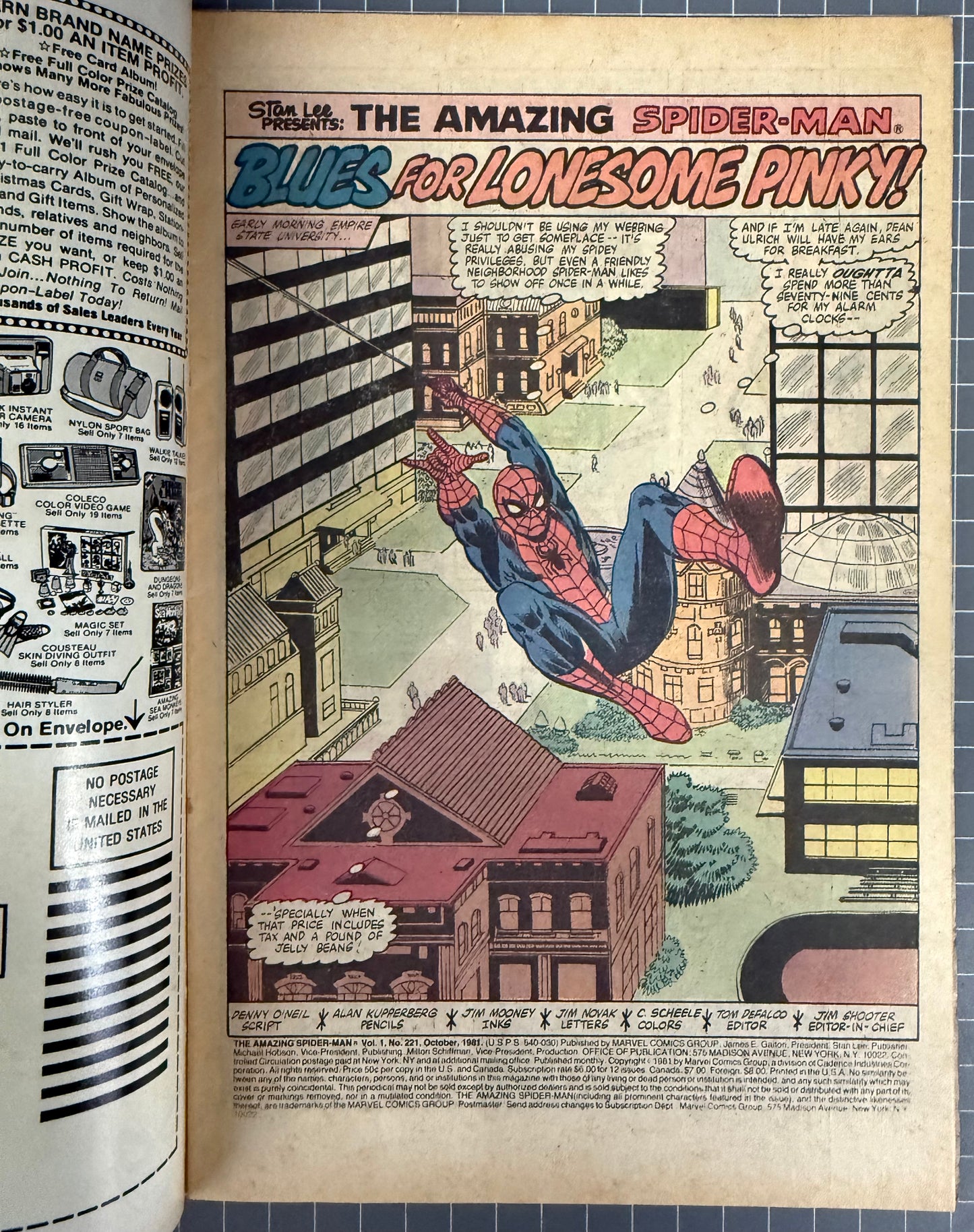 THE AMAZING SPIDER-MAN #221 [MARVEL COMICS] DIRECT 1981 VG/FN