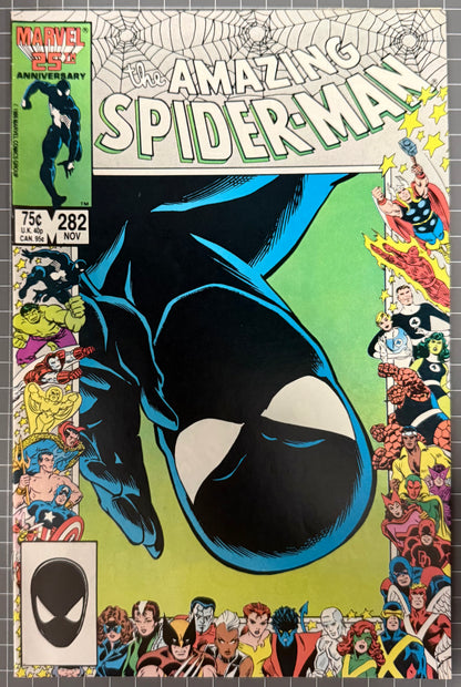 🔑 THE AMAZING SPIDER-MAN #282 [MARVEL COMICS] *25TH ANNIVERSARY FRAME* 1986 VF