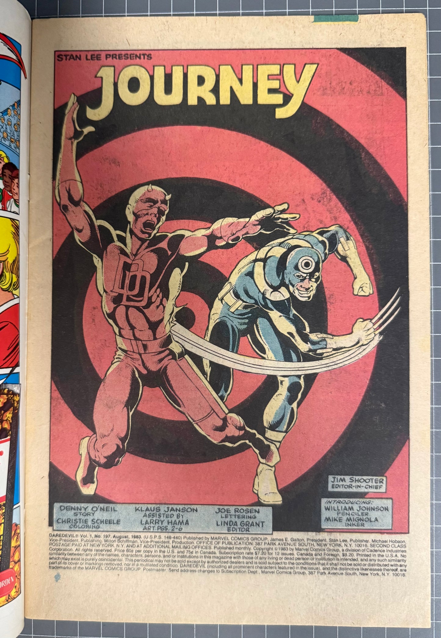 🔑 DAREDEVIL #197 [MARVEL COMICS] DIRECT *1ST APP. YURIKO OYAMA* 1983 FN