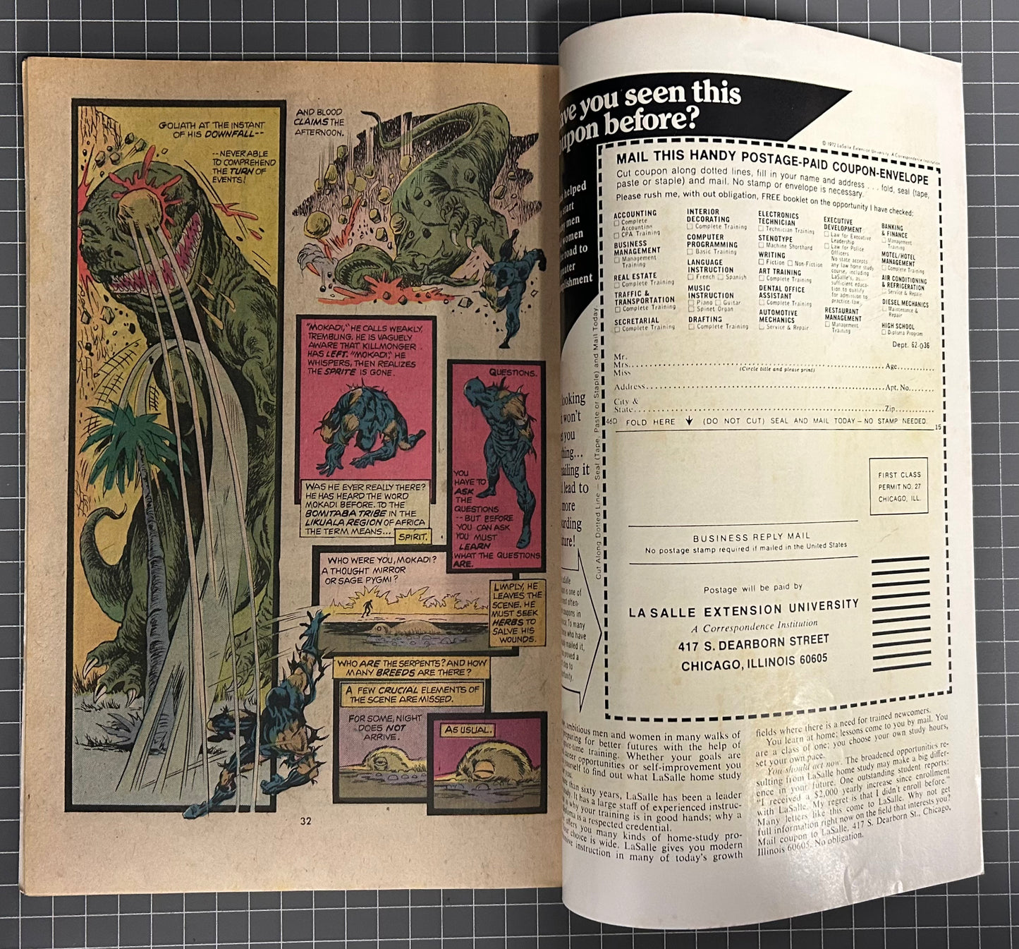 JUNGLE ACTION #14 [MARVEL COMICS] DIRECT 1975 FN+
