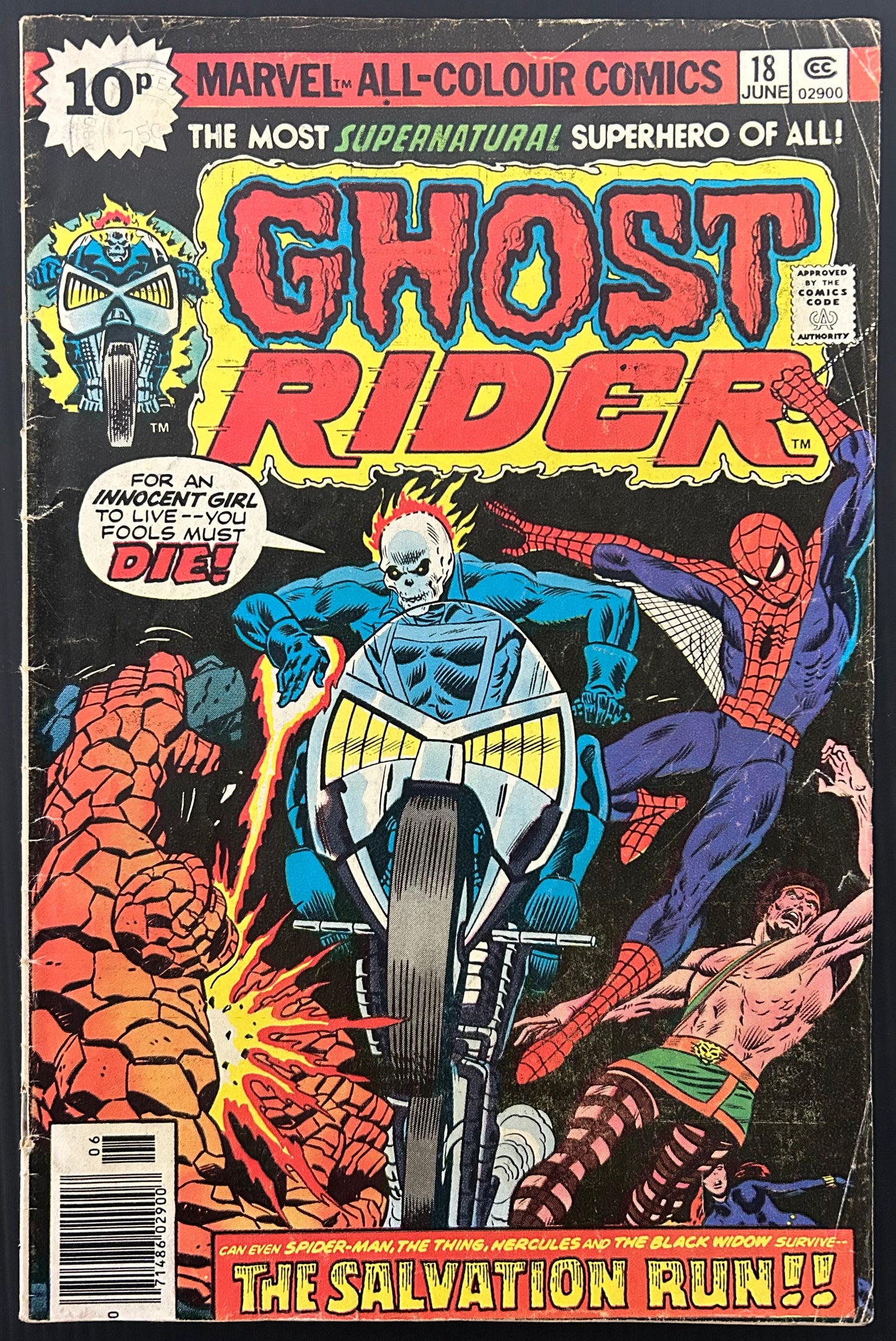 GHOST RIDER #18 [MARVEL COMICS] NEWSSTAND 1976 GD/VG