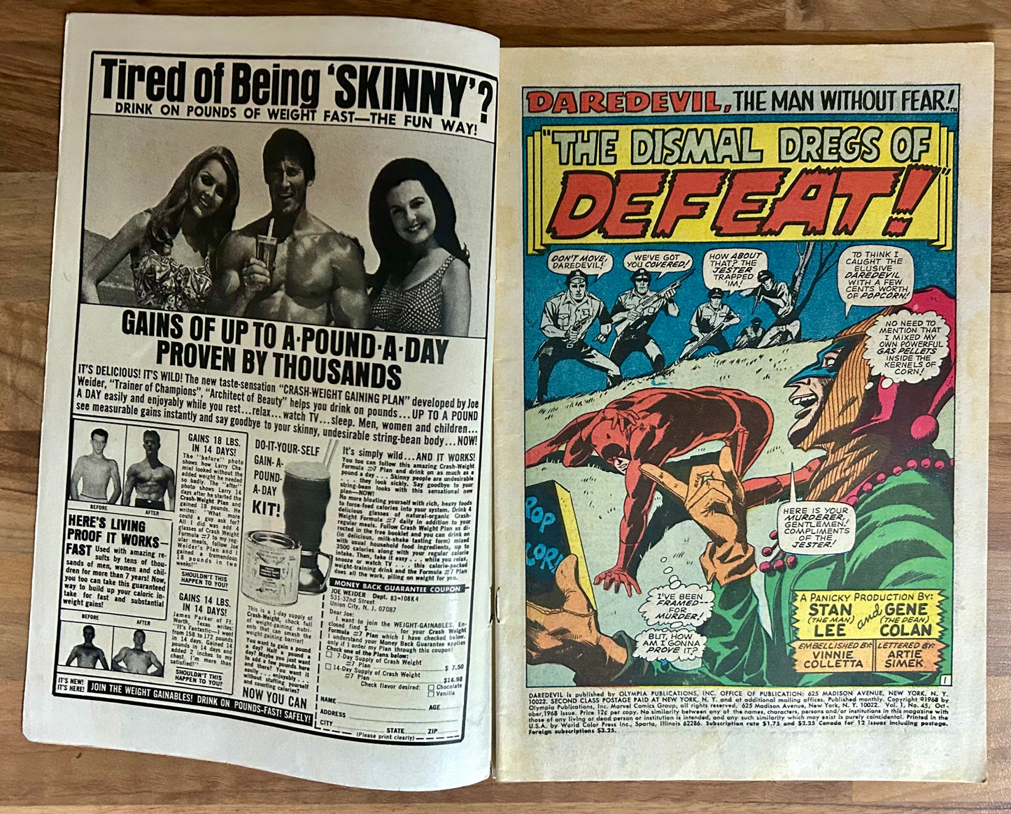 DAREDEVIL #45 [MARVEL COMICS] DIRECT 1968 VG/FN