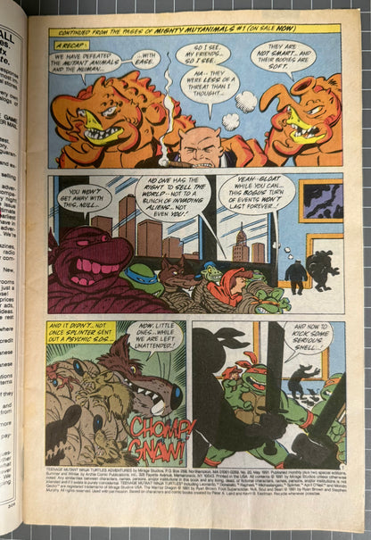 TEENAGE MUTANT NINJA TURTLES ADVENTURES #20 [ARCHIE] NEWSSTAND COMIC 1991 FN
