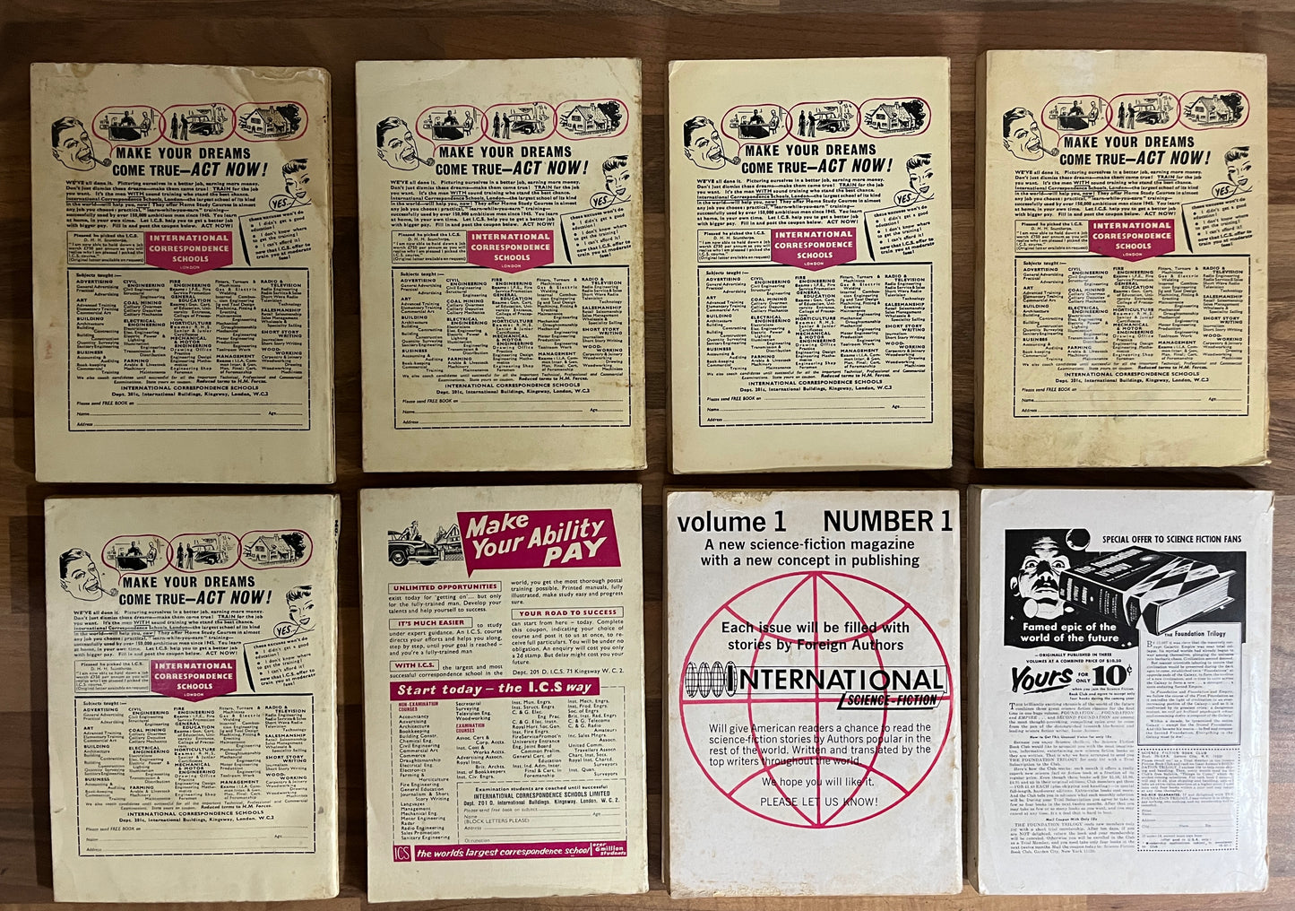 8 x Galaxy Science Fiction Magazines 1954-1967 Vintage British/US Eds Asimov