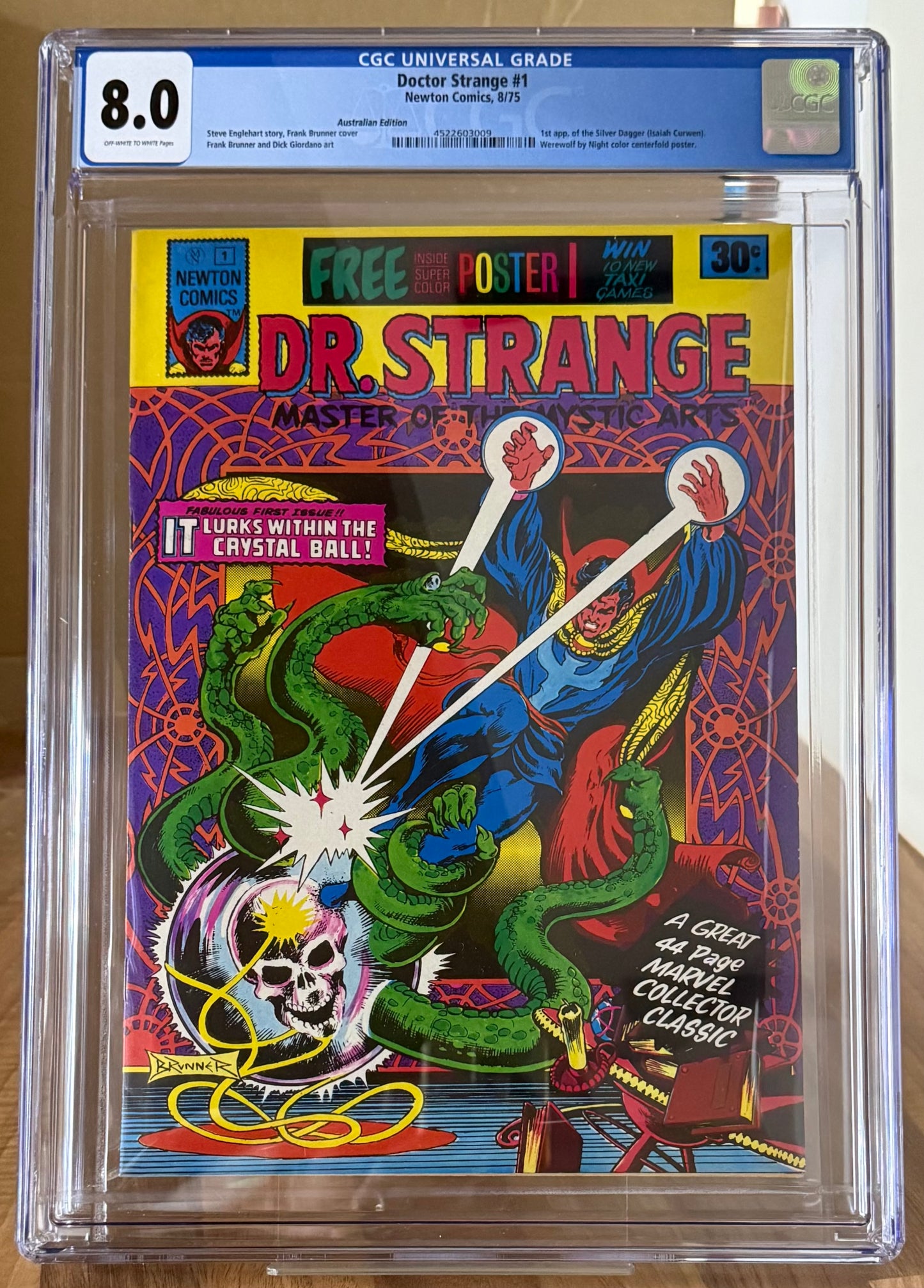 🔑 DOCTOR STRANGE #1 CGC 8.0 + POSTER [NEWTON COMICS] AUSTRALIAN 1975
