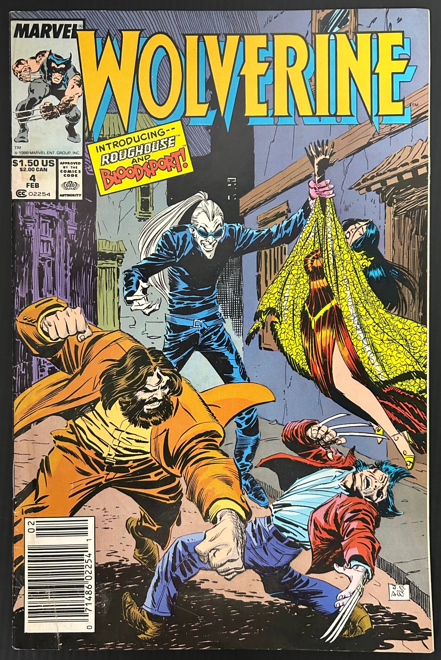 🔑 WOLVERINE #4 [MARVEL COMICS] DIRECT COMIC 1989 FN/VF