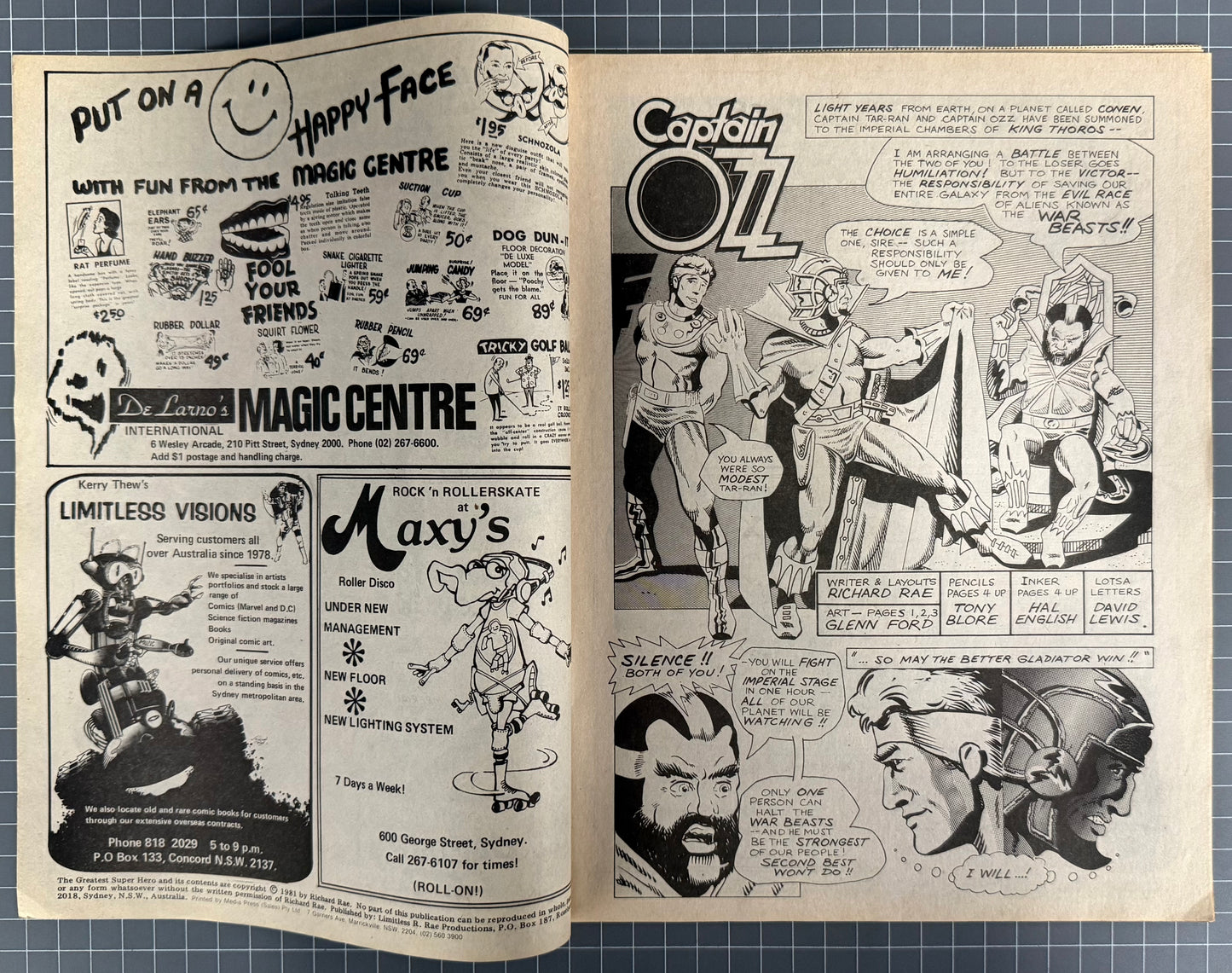 THE GREATEST SUPER HERO #1 [LIMITLESS R RAE PRODUCTIONS] AUSTRALIAN COMIC 1981