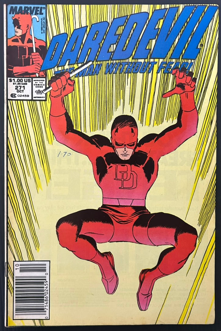 🔑 DAREDEVIL #271 [MARVEL COMICS] NEWSSTAND *1ST APP. NUMBER NINE* 1989 FN+