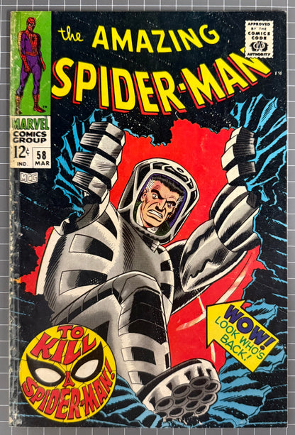 THE AMAZING SPIDER-MAN #58 (MARVEL) COMIC 1968 *JOHN ROMITA SR.* VG