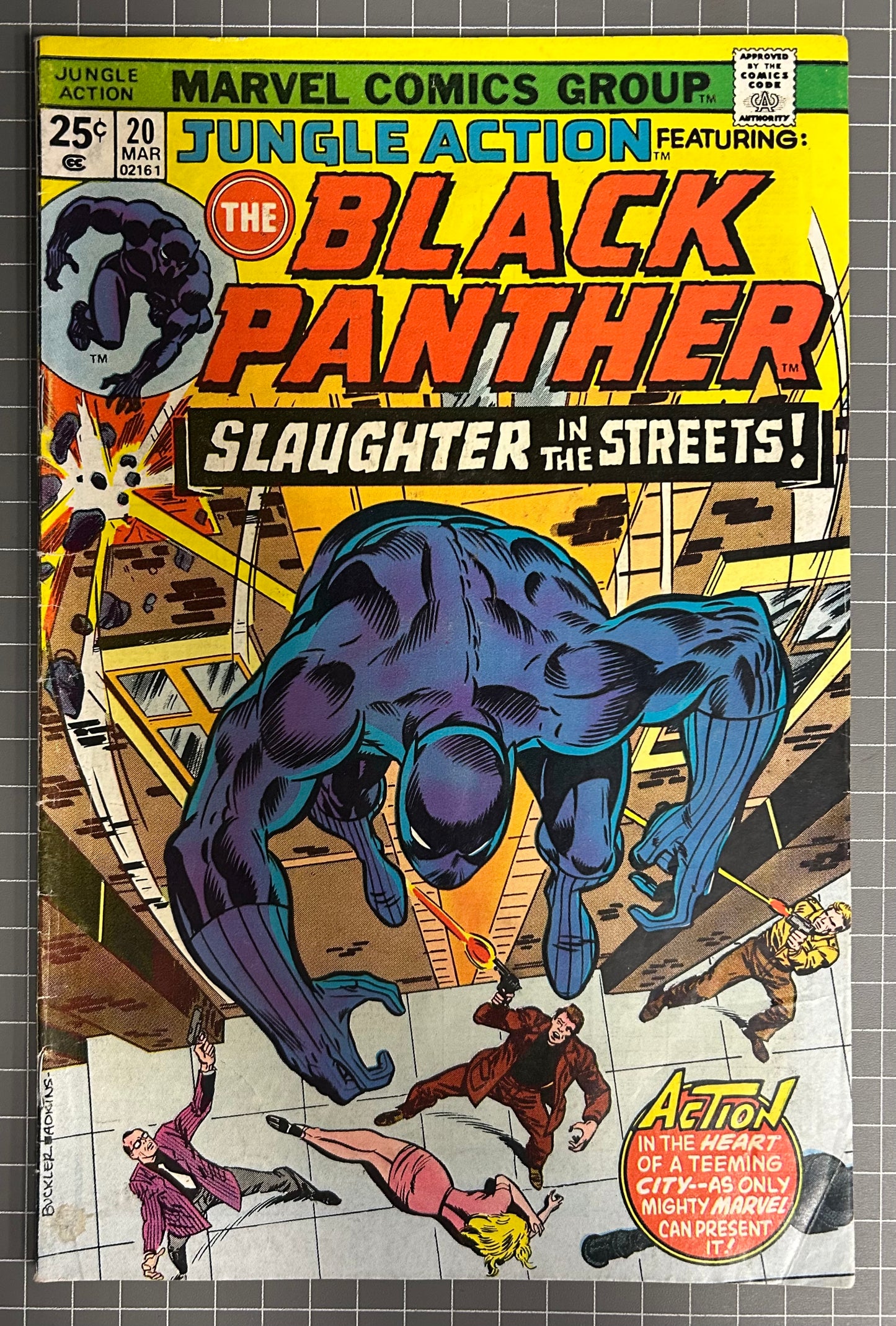 🔑 JUNGLE ACTION #20 [MARVEL COMICS] *BLACK PANTHER VS KU KLUX KLAN* 1976