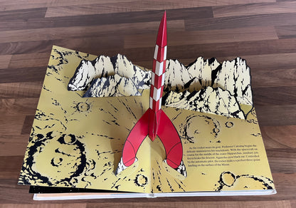 HERGE THE ADVENTURES OF TINTIN EXPLORERS ON THE MOON POP-UP BOOK 1992 1st HC *RARE*