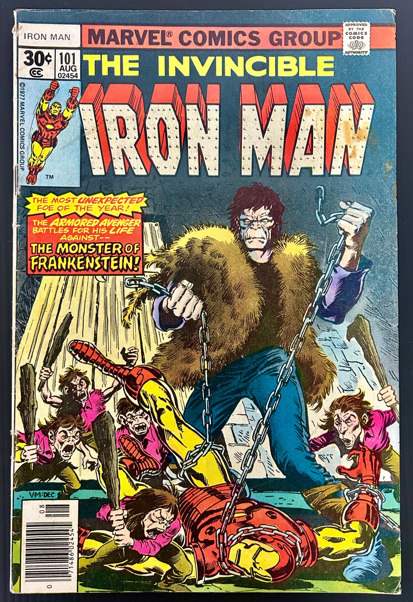 🔑 IRON MAN #101 [MARVEL COMICS] NEWSSTAND *1ST APPR DREADKNIGHT* 1977 GD/VG