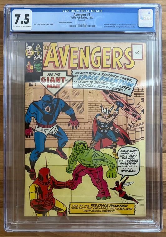 🔑 THE AVENGERS #1 CGC 7.5 [YAFFA PUBLISHING] AUSTRALIAN MARVEL COMIC 1977