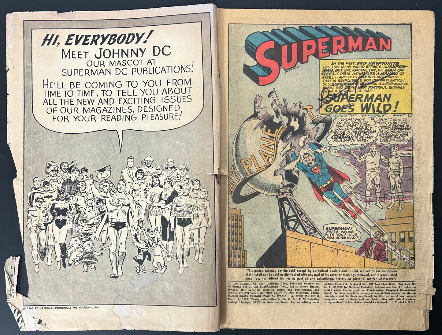 ACTION COMICS #295 [DC COMICS] DIRECT 1962 FR/GD
