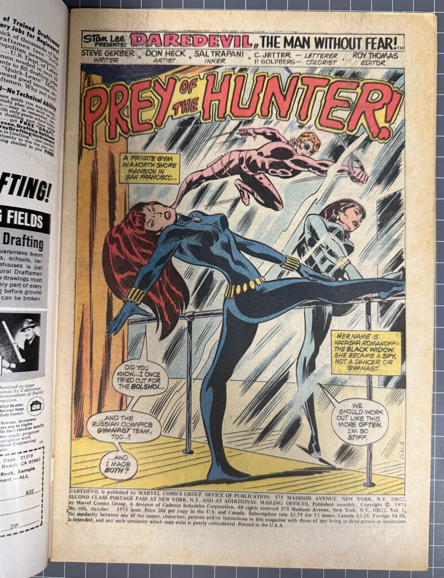 DAREDEVIL #104 [MARVEL COMICS] DIRECT 1973 FN+
