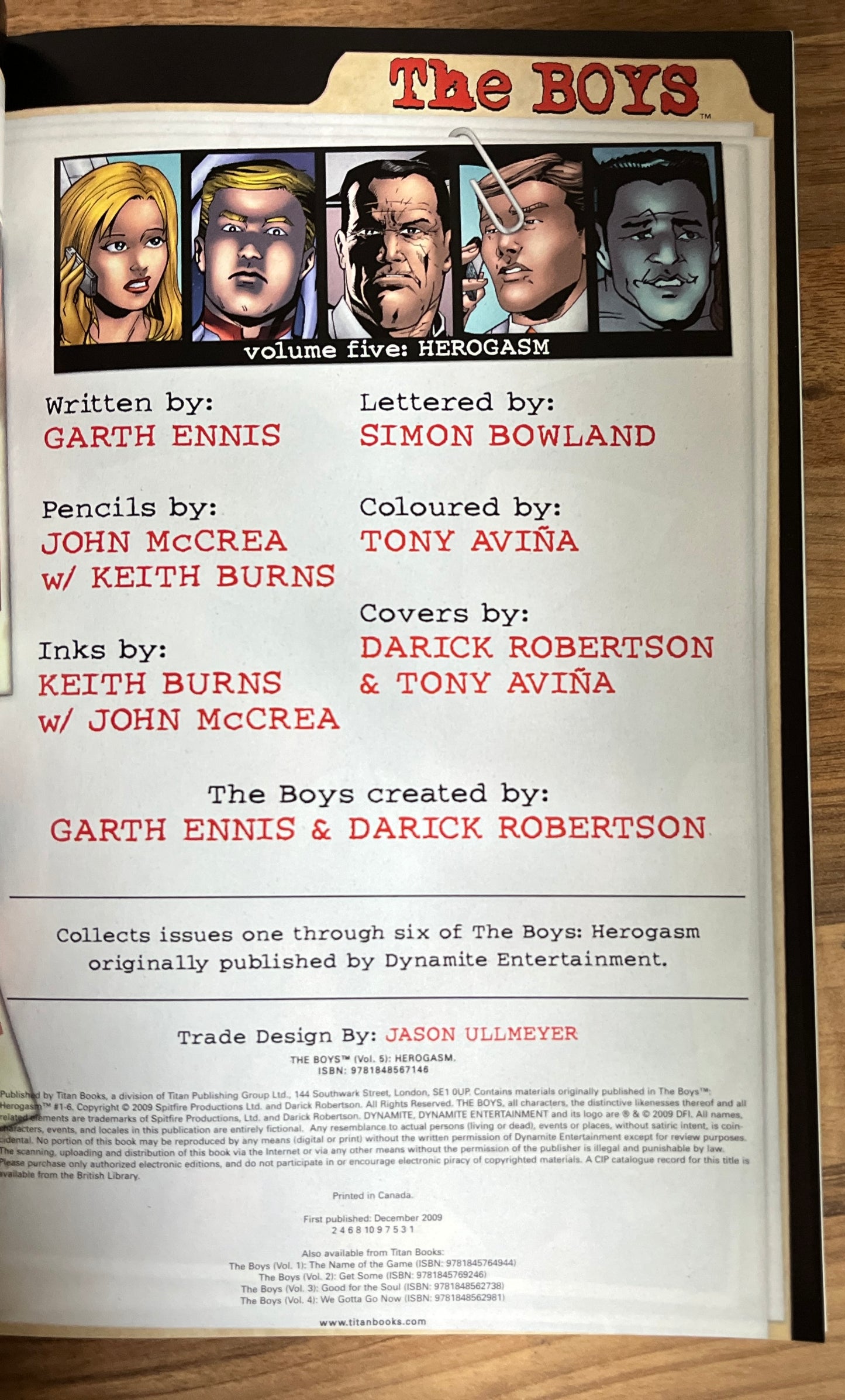 The Boys: Volume Five: HEROGASM by Garth Ennis & Dustin Nguyen
